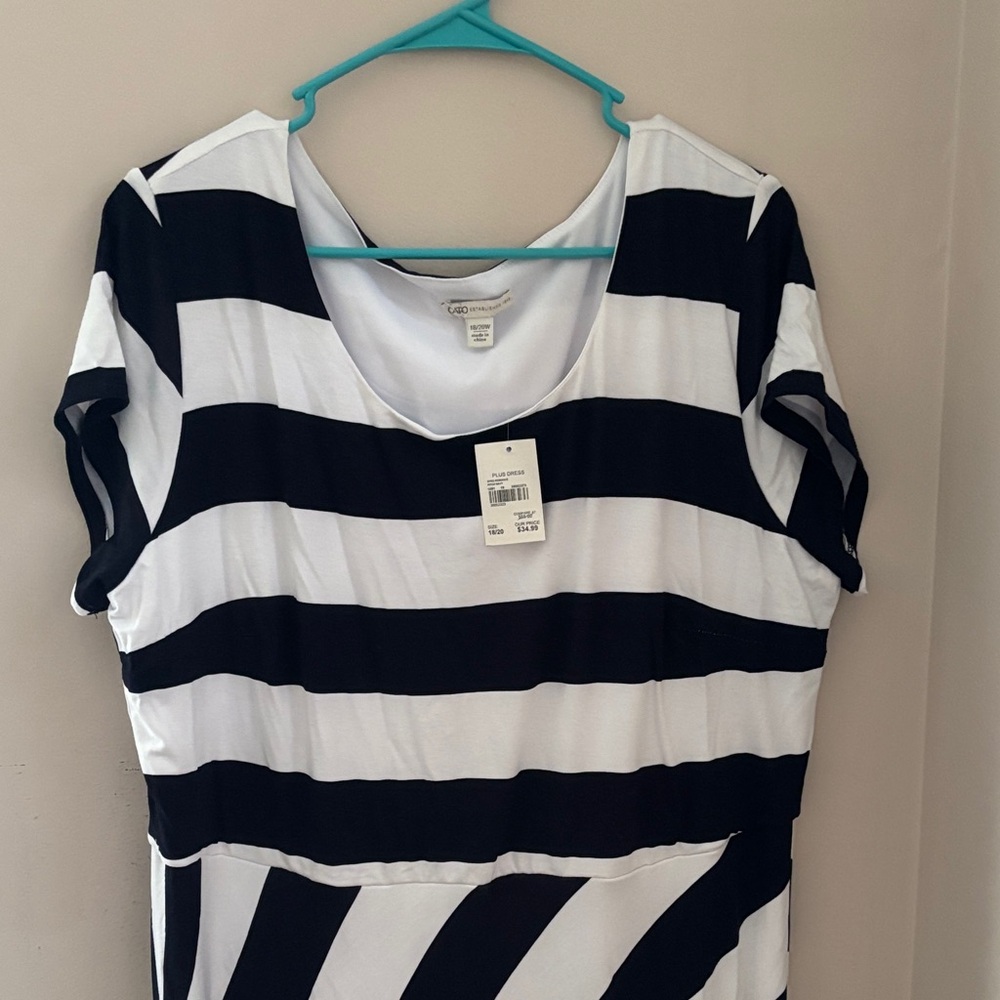Cato Black and White Striped Maxi Dress - Picture 2 of 3